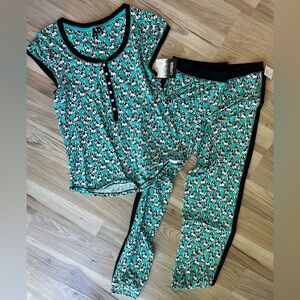 NWT Kenzie Women’s Pajama Set Medium, Blue French Bulldogs Soft Cotton Rayon